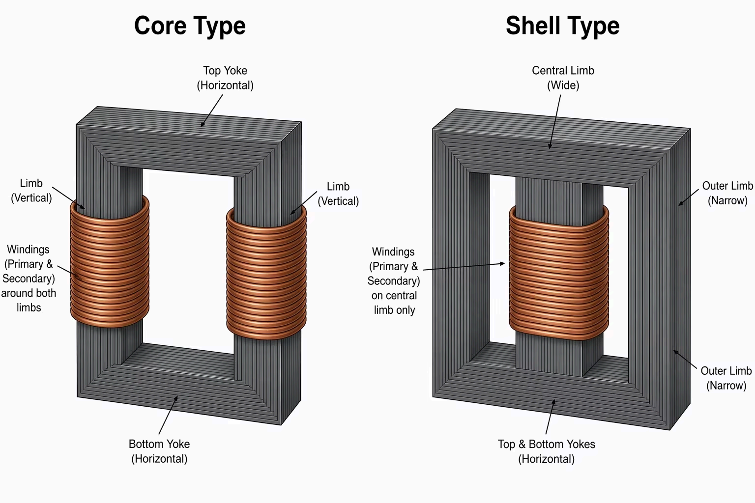 Core Type vs Shell Type Transformer